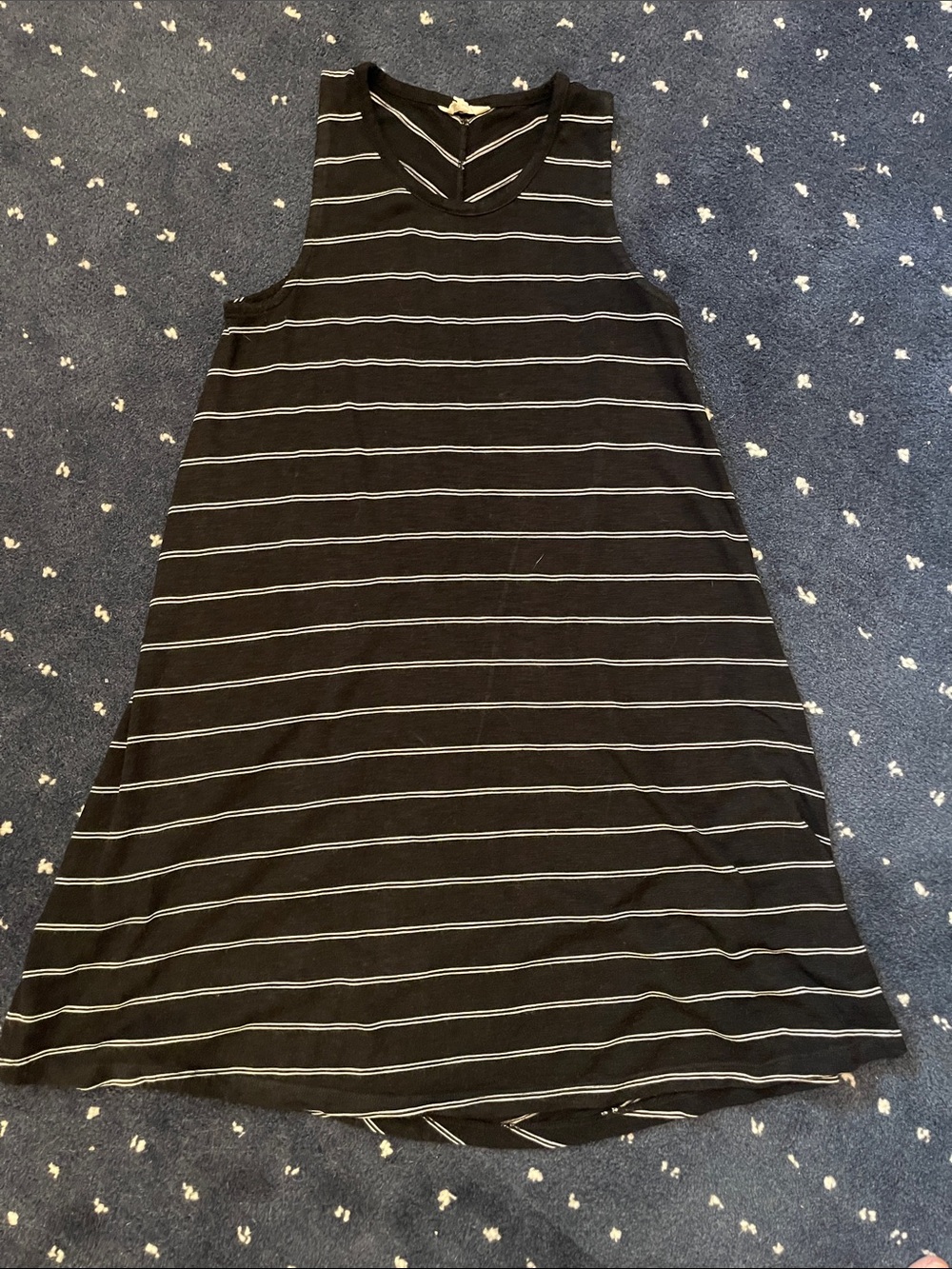 Madewell Black Striped Sleeveless Mini Dress